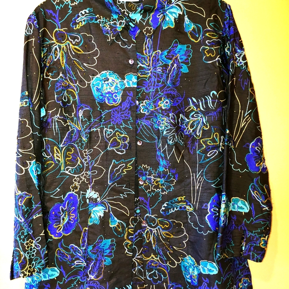 Chicos design embellished silk jacket